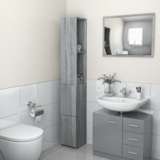 vidaXL szürke sonoma színű szerelt fa fürdőszobaszekrény 25x25x170 cm fürdőszoba bútor