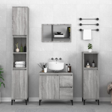 vidaXL szürke sonoma színű szerelt fa fürdőszobaszekrény 30x30x100 cm fürdőszoba bútor