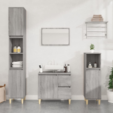 vidaXL szürke sonoma színű szerelt fa fürdőszobaszekrény 30x30x190 cm fürdőszoba bútor