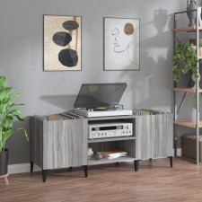 vidaXL szürke sonoma színű szerelt fa hanglemezszekrény 121x38x48 cm bútor