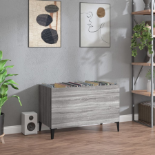 vidaXL szürke sonoma színű szerelt fa hanglemezszekrény 74,5x38x48 cm bútor