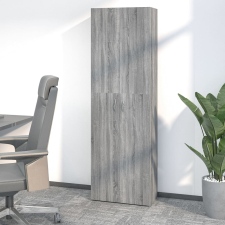 vidaXL szürke sonoma színű szerelt fa irodaszekrény 60 x 32 x 190 cm irattároló szekrény