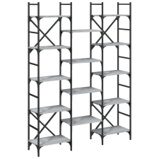vidaXL szürke sonoma színű szerelt fa könyvespolc 127,5x28,5x172,5 cm (838871) bútor
