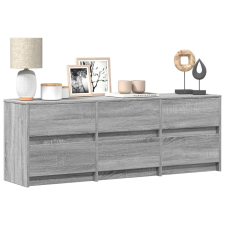 vidaXL szürke sonoma színű szerelt fa LED-es TV-szekrény 140x34x50 cm bútor