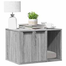 vidaXL Szürke sonoma színű szerelt fa macskaalomdoboz 60 x 40 x 40 cm macskafelszerelés