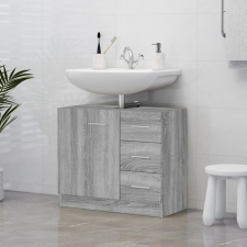 vidaXL szürke sonoma színű szerelt fa mosdószekrény 63 x 30 x 54 cm fürdőszoba bútor