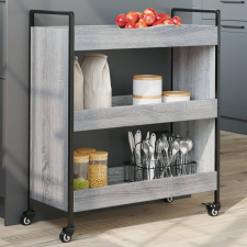 vidaXL szürke sonoma színű szerelt fa zsúrkocsi 70 x 30 x 82 cm bútor