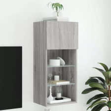 vidaXL szürke sonoma színű TV-szekrény LED-lámpákkal 40,5x30x90 cm bútor