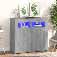vidaXL Szürke sonoma tálalószekrény LED-világítással 80 x 35 x 75 cm bútor