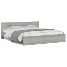 vidaXL szürke sonoma-tölgyszínű ágykeret fejtámlával 180 x 200 cm (3207467) ágy és ágykellék
