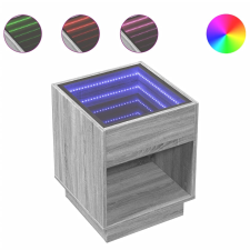 vidaXL szürke sonoma végtelen hatású LED-es dohányzóasztal 40x40x50 cm (847649) bútor