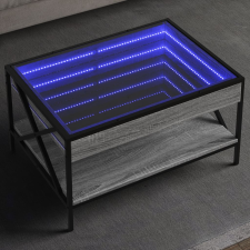 vidaXL szürke sonoma végtelen hatású LED-es dohányzóasztal 70x50x38 cm bútor