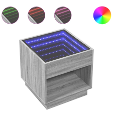 vidaXL szürke sonoma végtelen hatású LED-es éjjeliszekrény 50x50x50 cm (3284089) bútor