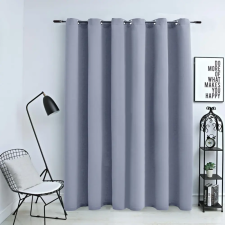 vidaXL Szürke sötétítőfüggöny fémkarikákkal 290 x 245 cm lakástextília