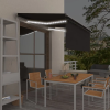 vidaXL szürke szélérzékelős, LED-es napellenző redőnnyel 3x2,5 m