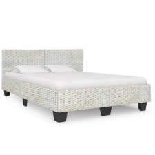 vidaXL szürke természetes rattan ágykeret 140 x 200 cm ágy és ágykellék