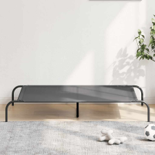 vidaXL szürke textilén és acél emelt kutyaágy 90x50x20 cm szállítóbox, fekhely kutyáknak