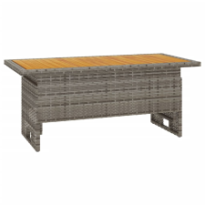 vidaXL szürke tömör akácfa és polirattan kerti asztal 100x50x43/63 cm (362188) kerti bútor