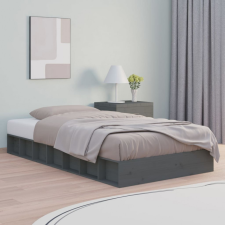 vidaXL szürke tömör fa ágykeret 135 x 190 cm (4FT6 Double) ágy és ágykellék