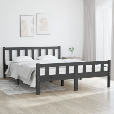 vidaXL szürke tömör fa ágykeret 150x200 cm (5FT King Size) ágy és ágykellék