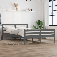 vidaXL szürke tömör fa ágykeret 160 x 200 cm ágy és ágykellék
