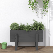 vidaXL szürke tömör fenyő kerti növénytartó 62 x 30 x 38 cm kerti tárolás