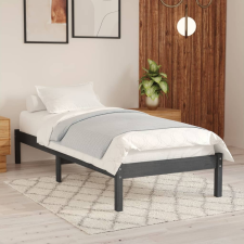 vidaXL szürke tömör fenyőfa ágykeret 100 x 200 cm ágy és ágykellék