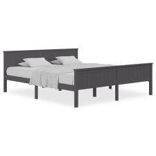 vidaXL szürke tömör fenyőfa ágykeret 180 x 200 cm (322207) ágy és ágykellék