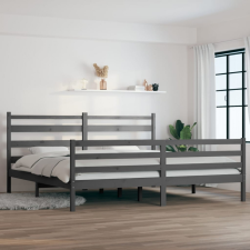 vidaXL szürke tömör fenyőfa ágykeret 200 x 200 cm ágy és ágykellék