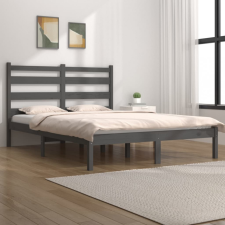 vidaXL szürke tömör fenyőfa ágykeret 200 x 200 cm ágy és ágykellék