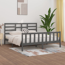 vidaXL szürke tömör fenyőfa ágykeret 200x200 cm ágy és ágykellék