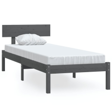 vidaXL szürke tömör fenyőfa ágykeret 90 x 190 cm (UK Single) (810114) ágy és ágykellék