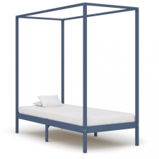 vidaXL Szürke tömör fenyőfa baldachinos ágykeret 100 x 200 cm ágy és ágykellék