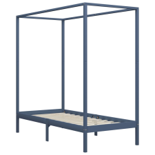 vidaXL szürke tömör fenyőfa baldachinos ágykeret 100 x 200 cm (283275) ágy és ágykellék