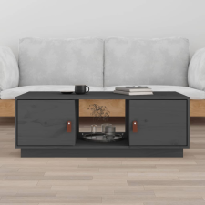 vidaXL szürke tömör fenyőfa dohányzóasztal 100 x 50 x 35 cm bútor