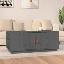 vidaXL szürke tömör fenyőfa dohányzóasztal 100 x 50 x 41 cm bútor
