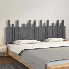 vidaXL szürke tömör fenyőfa fali fejtámla 204 x 3 x 80 cm ágy és ágykellék