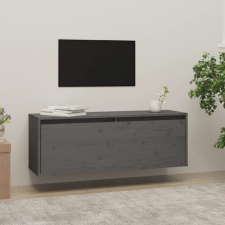 vidaXL Szürke tömör fenyőfa faliszekrény 100 x 30 x 35 cm bútor