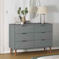vidaXL szürke tömör fenyőfa fiókos szekrény 113x40x80 cm bútor