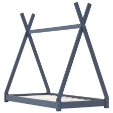 vidaXL szürke tömör fenyőfa gyerekágy-keret 70 x 140 cm (283361) gyermekbútor
