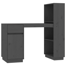 vidaXL szürke tömör fenyőfa íróasztal 110x53x117 cm (814511) bútor