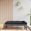 vidaXL Szürke tömör fenyőfa kerti lábzsámoly párnával 120x80 cm