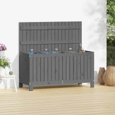 vidaXL szürke tömör fenyőfa kerti tárolóláda 115x49x60 cm kerti tárolás