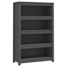 vidaXL szürke tömör fenyőfa könyvszekrény 80x35x126 cm (821686) bútor