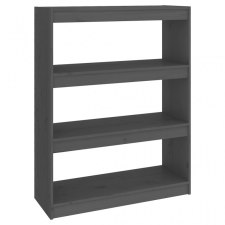 vidaXL Szürke tömör fenyőfa könyvszekrény|térelválasztó 80x30x103,5 cm bútor