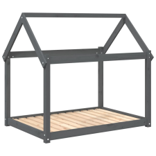 vidaXL szürke tömör fenyőfa kutyaágy 111x80x100 cm (822219) szállítóbox, fekhely kutyáknak