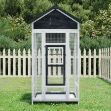 vidaXL szürke tömör fenyőfa madárház 91,5 x 53 x 170 cm madár kalitka
