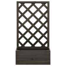 vidaXL szürke tömör fenyőfa rácsos kerti ültetőláda 50x25x90 cm  (314831) kerti tárolás