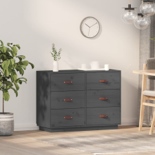 vidaXL szürke tömör fenyőfa tálalószekrény 100 x 40 x 75 cm bútor