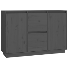 vidaXL szürke tömör fenyőfa tálalószekrény 111 x 34 x 75 cm (814311) bútor